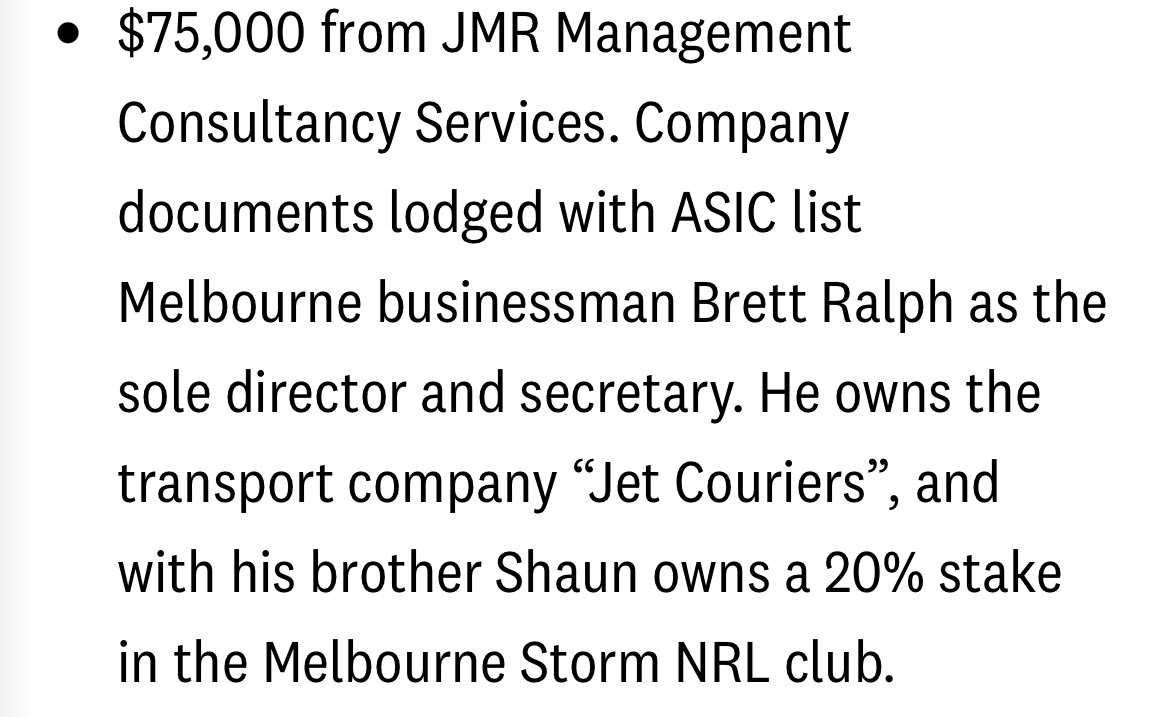 Senator Briggs (Biblically Accurate) (@briggs) on Twitter photo Melbourne <a href="/storm/">Melbourne Storm</a> & <a href="/MelbUnited/">Melbourne United</a> director Brett Ralph donated $75k to the No campaign. So whatβs your Indigenous Round worth? Melbourne <a href="/storm/">Melbourne Storm</a> & <a href="/MelbUnited/">Melbourne United</a> director Brett Ralph donated $75k to the No campaign. So whatβs your Indigenous Round worth?