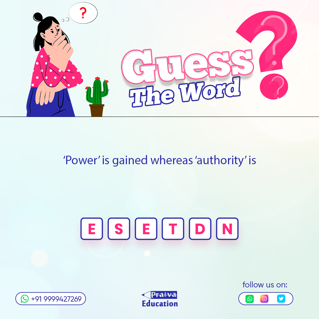 GUESS THE WORD ?

#guesstheword #like #share #comments #enjoy #thinksmart #coaching #studymaterials #paper1 #studywithplay #insta #follow #motivation #followus #contactsus #formoreinfo #india #love #knowledge #boostyourself #praivaeducation