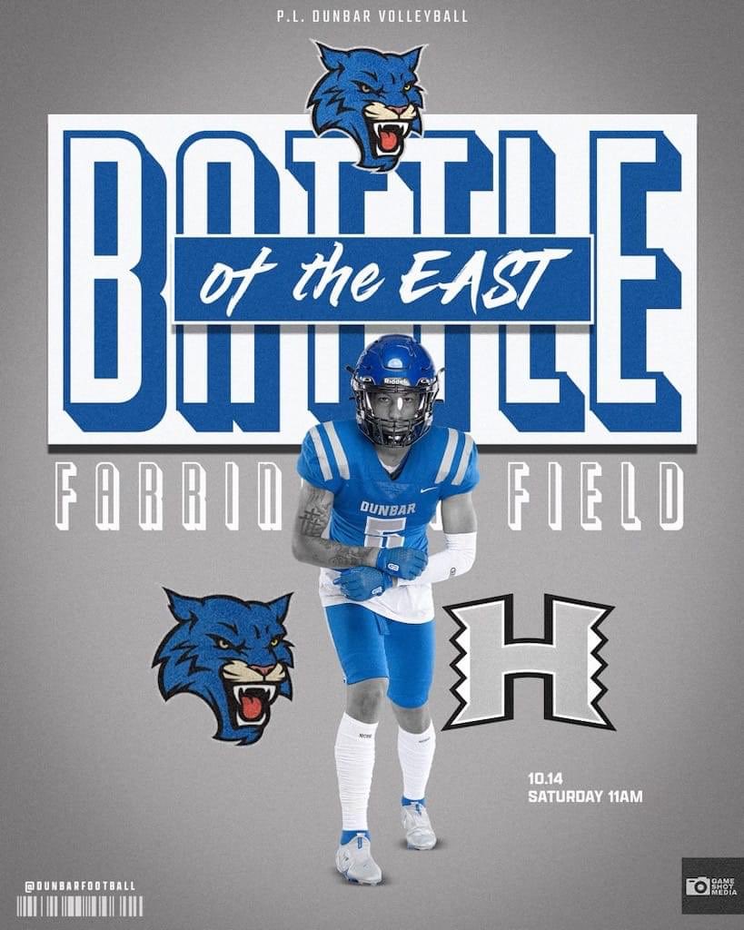 Dunbar_Wildcats's tweet photo. Saturday morning footballโฆbe at Farrington Field at 11am to support the Wildcats! ๐พ๐๐พ @TheRodHarris @DWhite810 @Dunbarfootball1 @FWISDAthletics #BattleoftheEastside #PrideoftheEastside #ThePLD https://t.co/1GGqH27WCi