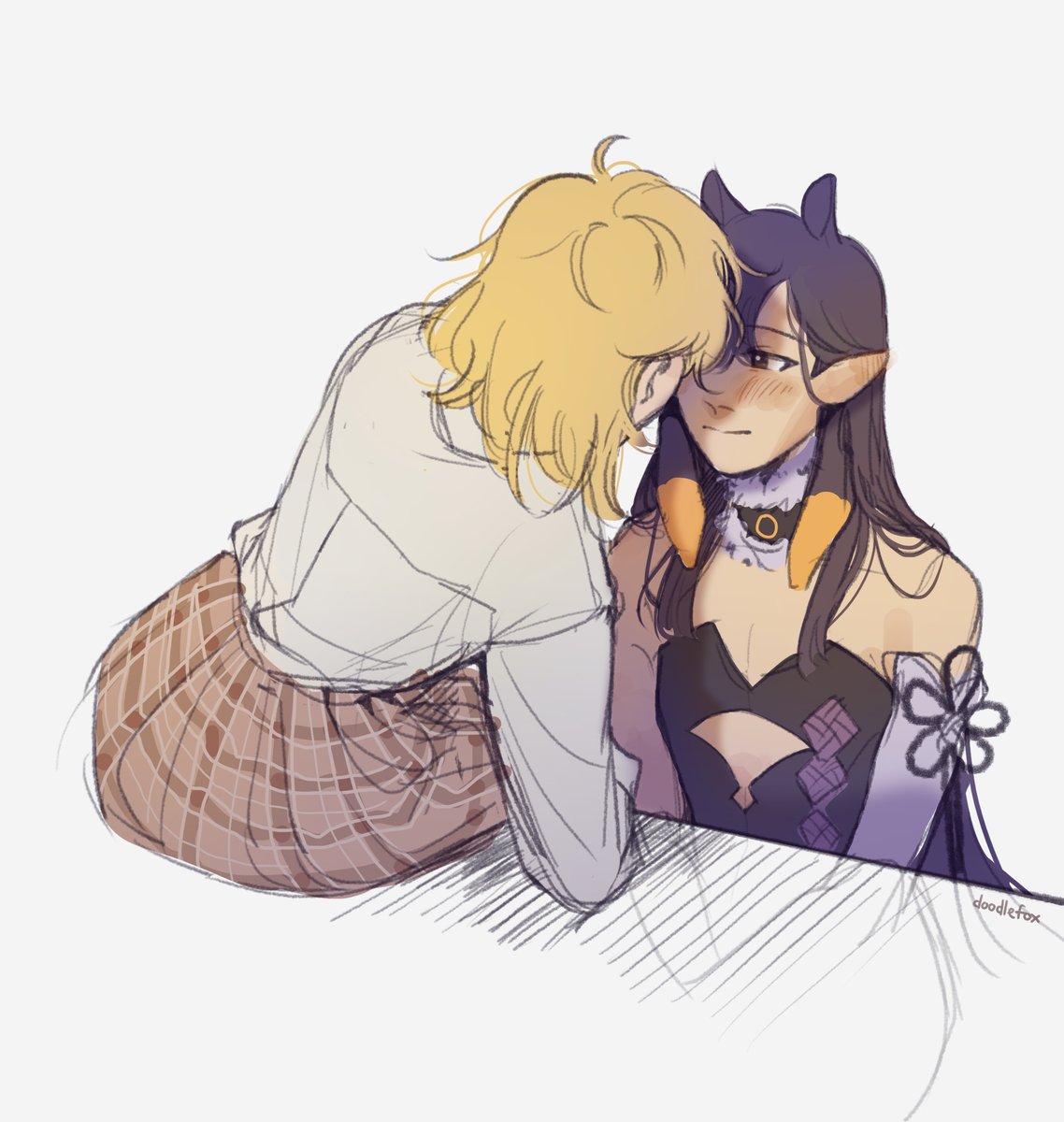 一伊那尓栖 ,ワトソン・アメリア 「i really want to kiss you.#iname 」|faye @ busy w collegeのイラスト