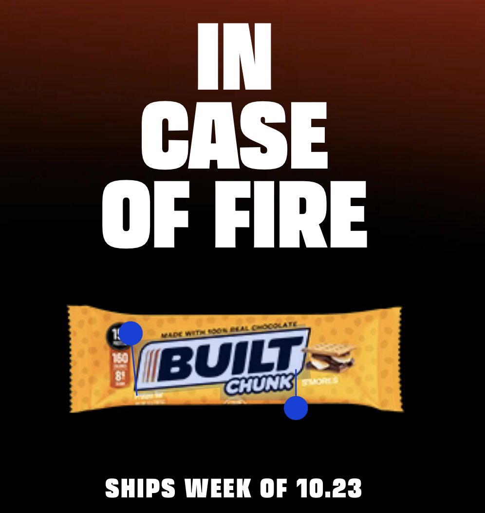 wmholly's tweet image. The S'mores Chunk Pre-order is live at built.com/pages/smores-c…! 
Place your order now. The bars will ship the week of 10/23. Don't miss out!

Use code Dusty2715 for a 10% savings at checkout.
@Built_Bar #builtbar #built #imbuilt #dusty2715 #smoreschunk