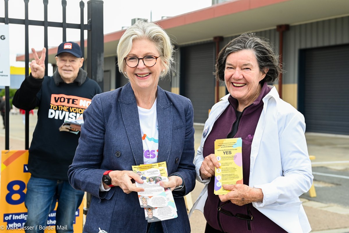 MarkJesser's tweet photo. A look around the #Albury #Wodonga polling centres this morning @bordermail #Referendum2023 https://t.co/Flma6mGv5e