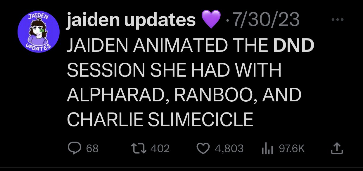 jaiden updates 💜 (@jaidenupdate) / X