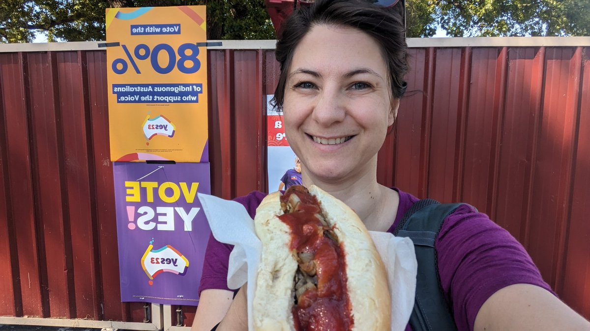 I don't love everything about being back in Australia but I really really do love a #DemocracySausage and the mass participation in democratic events.