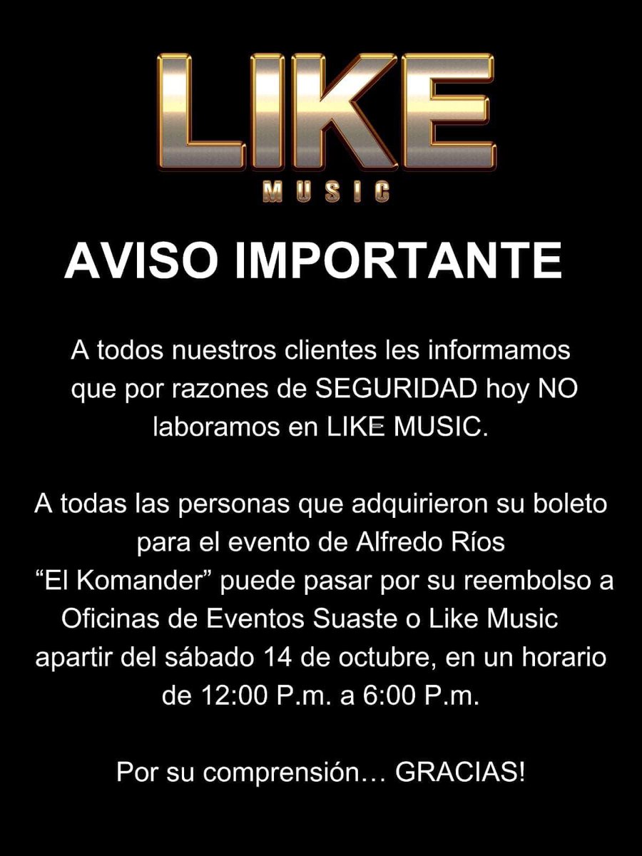 Cancelan concierto de #ElKomander en #Cancún de último momento …