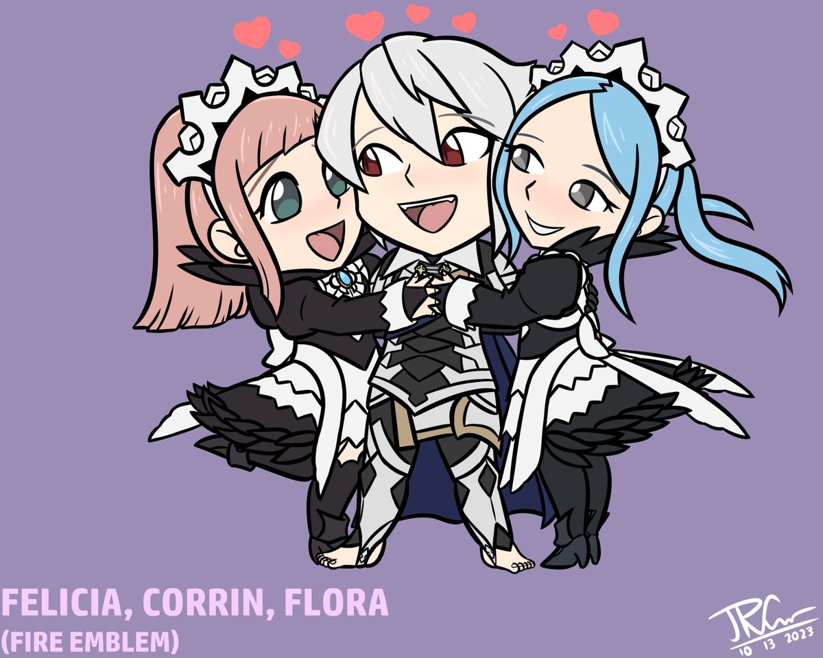 JDAlbum's tweet photo. Chibi art for @/OCDGeek128 of Felicia, Flora and Corrin (source) #October #Day13 2023 #FireEmblem #FireEmblemFates #FE14 #FireEmblemHeroes #FEH #Felicia #Flora #Corrin #MCorrin #jdarts #bean #jdc
https://t.co/PNqKM2c5Jd https://t.co/ronBf0YO5U