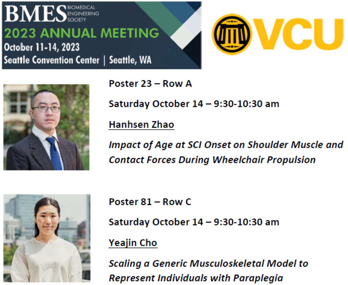 Two posters (# 23 and 81) to check out Saturday morning at #BMES2023 from <a href="/VCU_BME/">VCU Biomedical Engineering</a>, particularly if you're interested in modeling upper limb strength and shoulder biomechanics! Thanks to <a href="/UWM_Engineering/">UWM Engineering</a> for the great collaboration!   #VCUatBMES <a href="/BMESociety/">Biomedical Engineering Society</a>
