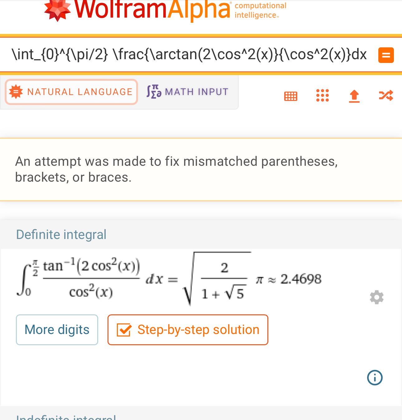 Wolfram alpha 2024 definite integral