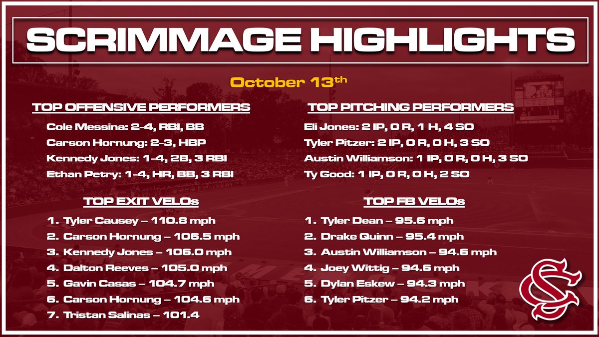 SC Baseball Player Development (@gamecockbsbpd) on Twitter photo 