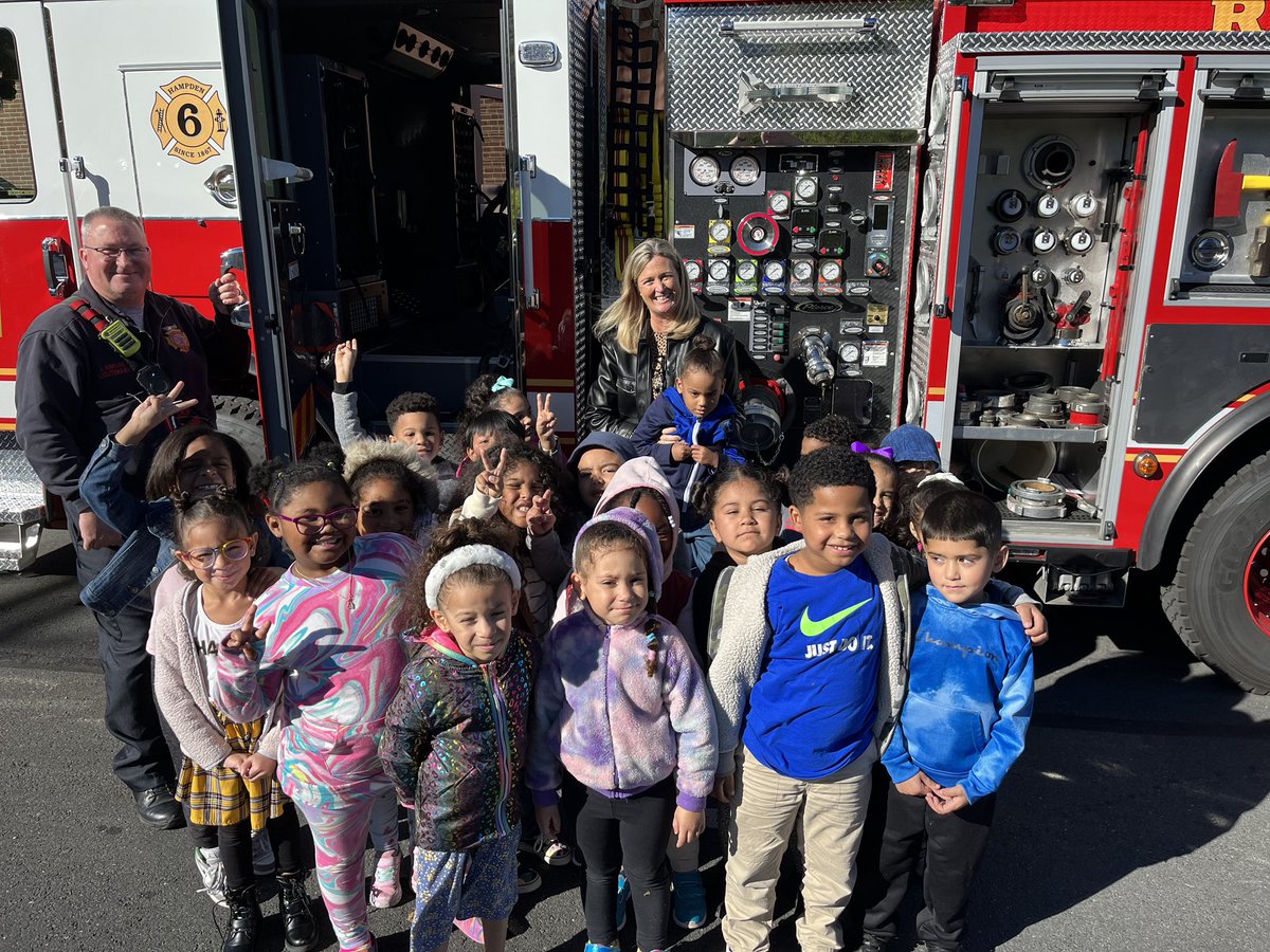 Today our kindergarteners had a visit from our local firefighters to learn about fire safety.  October is Fire Prevention Month. #rsdproud