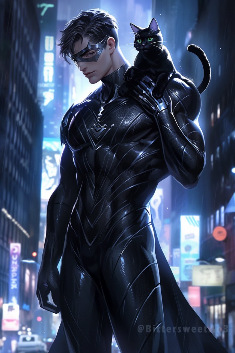 #AIart #Halloween 
Guardian of the night city.