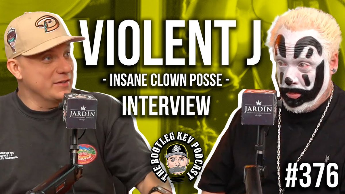 icp's tweet photo. Bootleg Kev interviews Violent J of Insane Clown Posse on "The Bootleg Kev Podcast"

"Violent J speaks on Drake's ICP gear, the Eminem Feud, Juggalos, and more."

Peep the FULL INTERVIEW on YouTube!
🔗 https://t.co/fyFd7HI1kK

#ViolentJ #InsaneClownPosse #BootlegKev https://t.co/UK356pMpdK