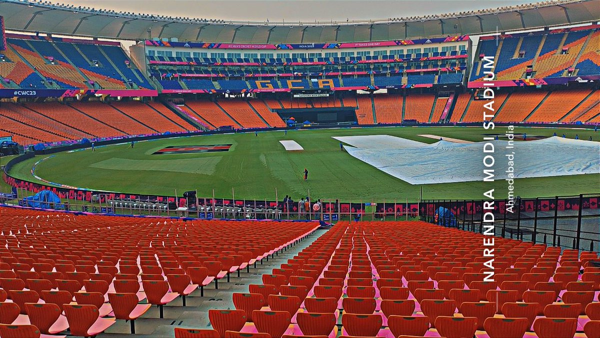 Motera_Stadium's tweet photo. Morning From Motera 🏟️🏏

#NarendraModiStadium #MoteraStadium #INDvPAK #CWC23 #CricketWorldCup https://t.co/7UbsTSJcJE