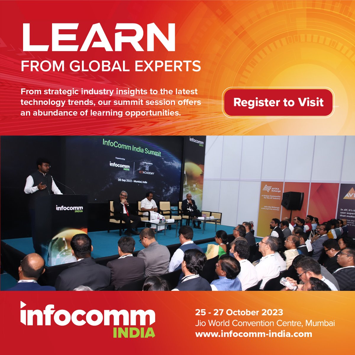 InfoCommIndia's tweet image. Don&apos;t miss our summit sessions for an enriching learning experience 🤓  - hubs.li/Q025qHh-0
#InfoCommIndia #InfoCommIndia2023 #ProAVTechnology #AVTweeps #Govtech #Government #Urbanization #BusinessTechnology #AVtweeps #ProAV #AVtech #Technology #AVIndustry #TechEvent