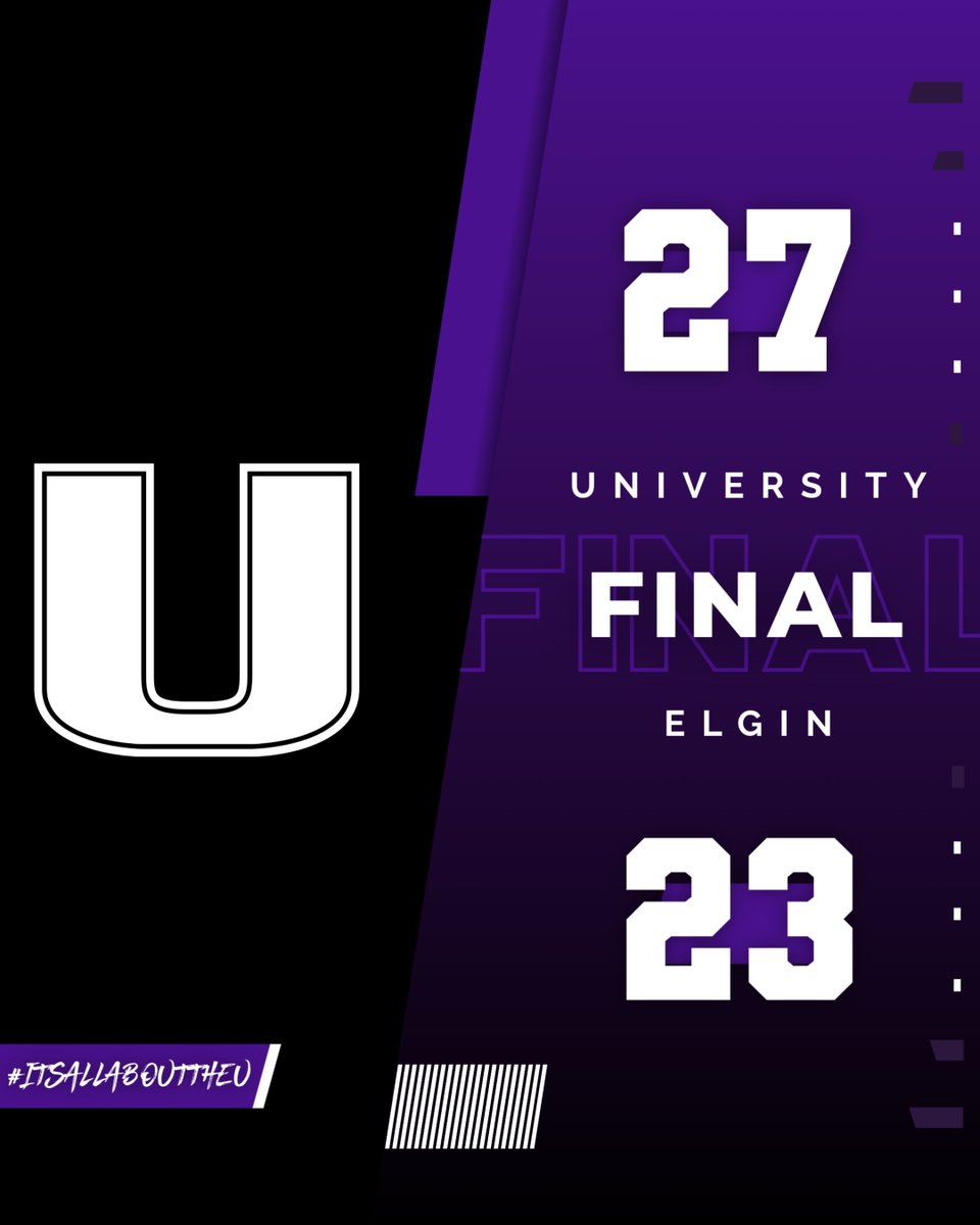 Final Score!
University 27
Elgin 23

#ItsAllAboutTheU