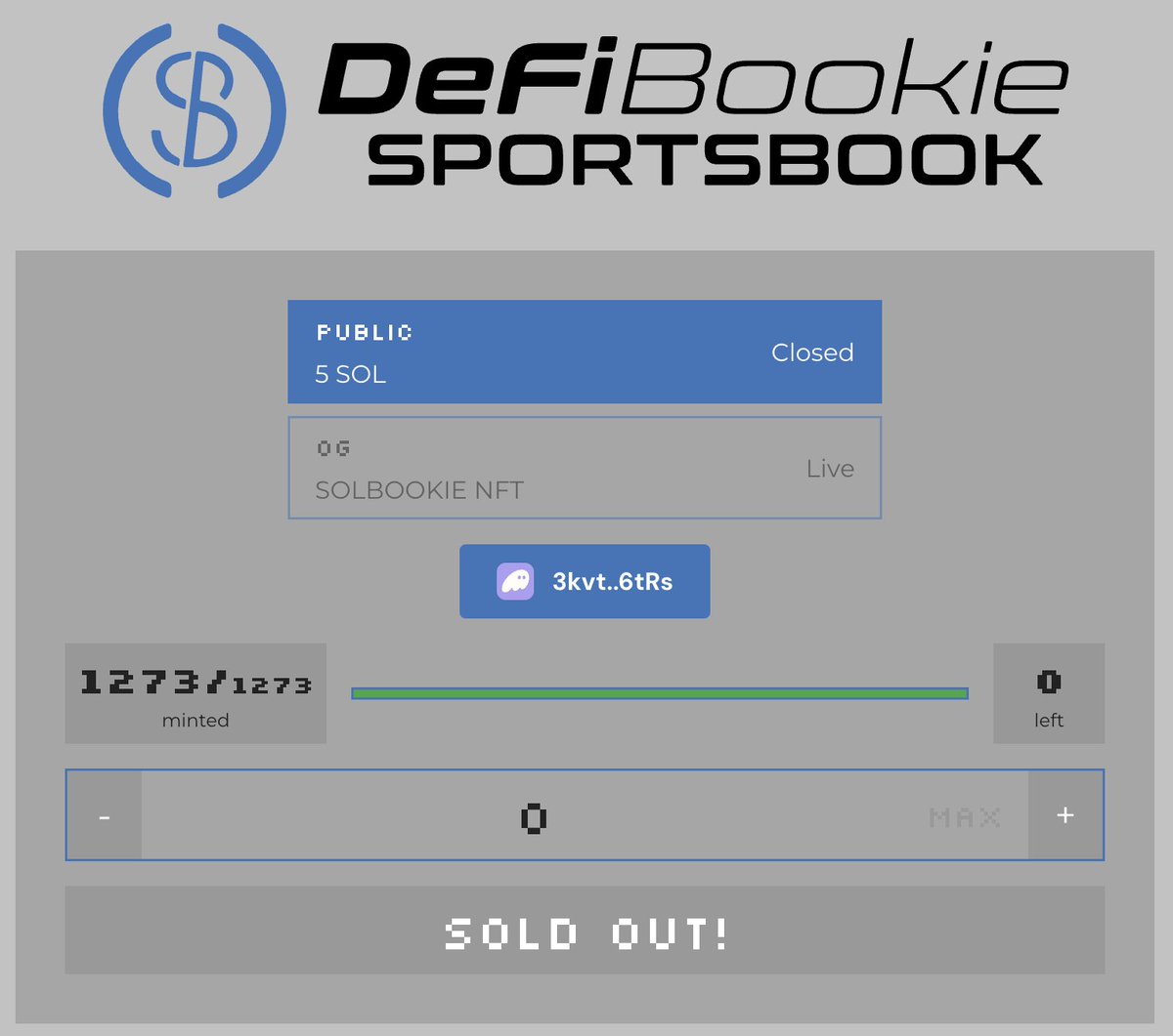 Sold Out!!!

Tomorrow at 12:00 EST We Go Live On:

<a href="/solsniperxyz/">Solsniper</a> <a href="/tensor_hq/">Tensor ⚡️</a> and <a href="/MagicEden/">Magic Eden 🪄</a> 

Thanks to all of you from the bottom of our hearts, in a bear market we shocked the space.

We promise not to let you down. 🐟🧃🦷 🍞