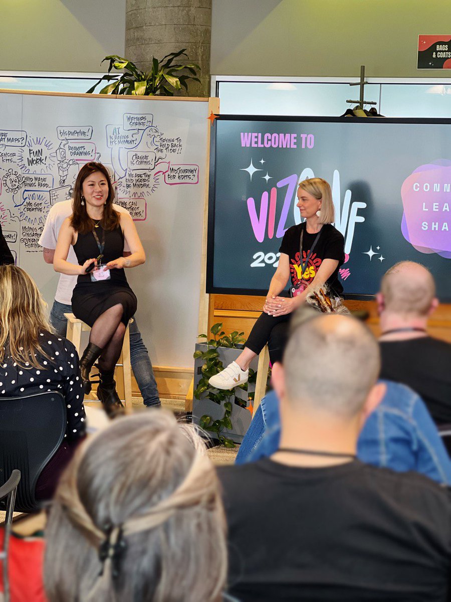 _ideaink's tweet image. Thank you for warmly inviting us to beautiful Melbourne to share our experience and take on &quot;The Future of Graphic Recording&quot; -- catch us next for intimate chat discussions. 

#VizConf2023 

#visualisations #graphicrecording #facilitation