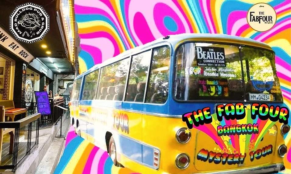 MadBulldogBKK's tweet photo. The Magical Mystery Tour of Fabfour Bangkok coming back again ❤️ 20.00 - Late.. wild stuff
#Beatles #Tribute #GoodStuff #PraKhanong #Bangkok https://t.co/MQx04bXX8F