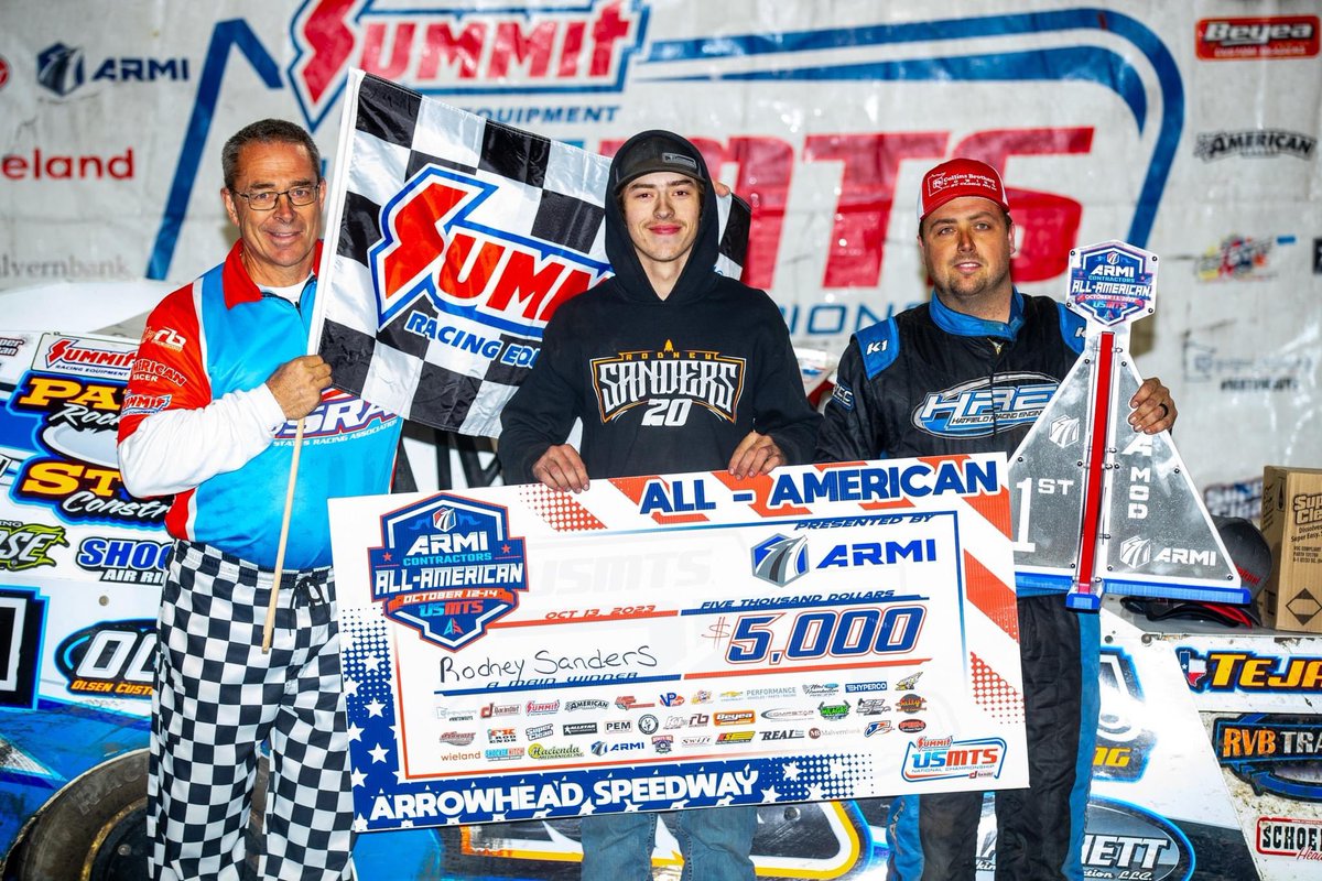 RacinDirt.com (@racindirt) on Twitter photo .<a href="/sanders_rodney/">Rodney Sanders</a> tooped the <a href="/USMTS/">USMTS</a> field tonight <a href="/ArrowheadSpeed/">Arrowhead Speedway</a>. Fantastic surface all night! The track crew nailed it. .<a href="/sanders_rodney/">Rodney Sanders</a> tooped the <a href="/USMTS/">USMTS</a> field tonight <a href="/ArrowheadSpeed/">Arrowhead Speedway</a>. Fantastic surface all night! The track crew nailed it.