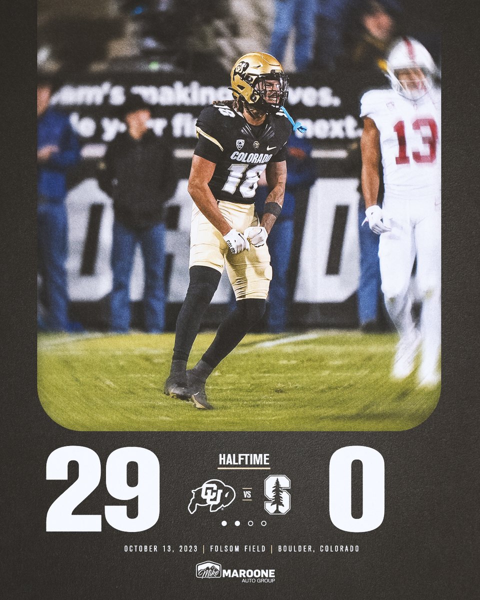 CUBuffsFootball's tweet photo. At the half 😁 https://t.co/mGKkZLdCPW
