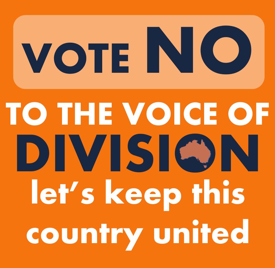 ATsirikas's tweet photo. @JuliaGillard Please don’t racially diving our nation or destroy Australia

Vote NO &amp; keep our great country united, no matter your race

#VoteNo #VoteNO23Australia #VoteNoAustralia #VoteNoToDivision #JacintaPrice #WarrenMundine #paulinehanson #lidiathorpe https://t.co/gBQBNphTC7