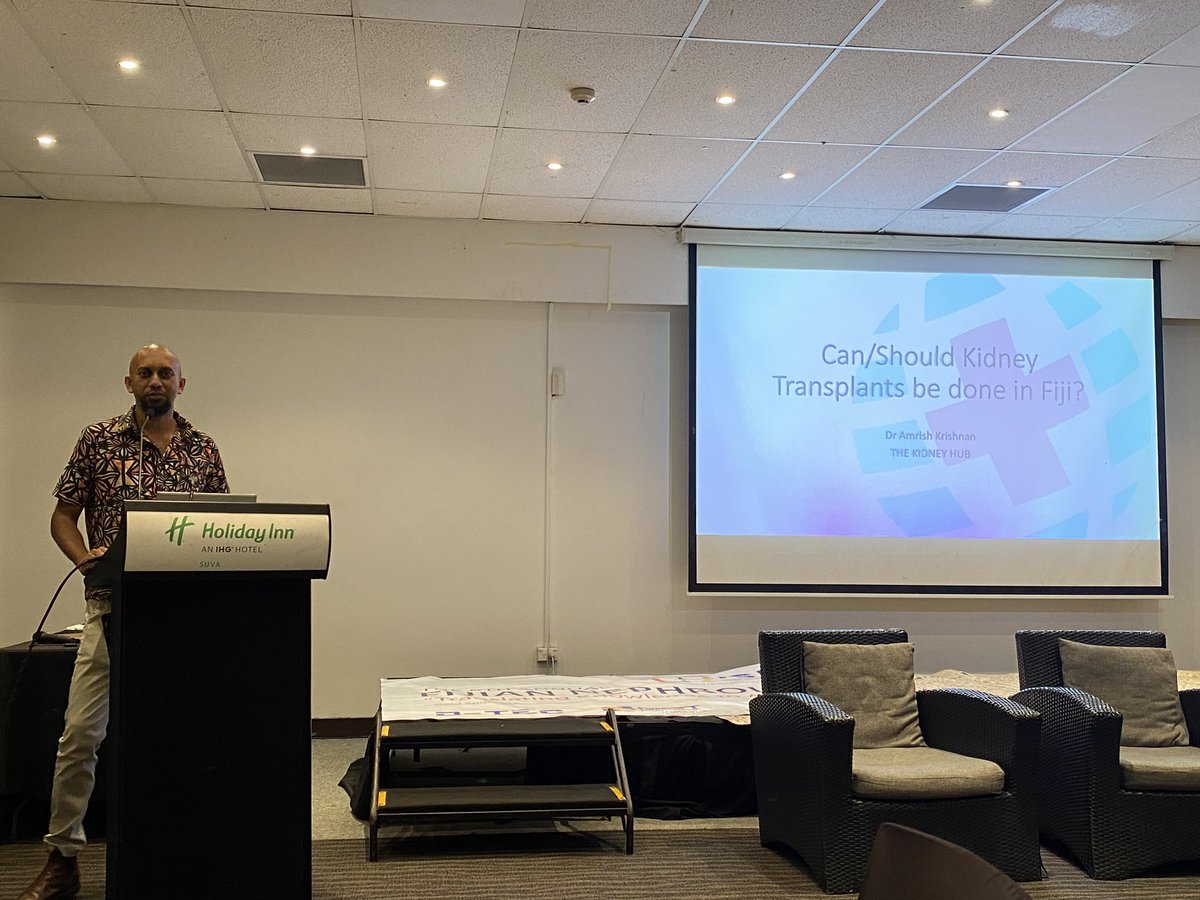 “We should not ask whether kidney transplantation *should* be done in Fiji, but *when* it can be done” says <a href="/KrishnanAmrish/">Amrish Krishnan</a> #FijiNephrologySymposium