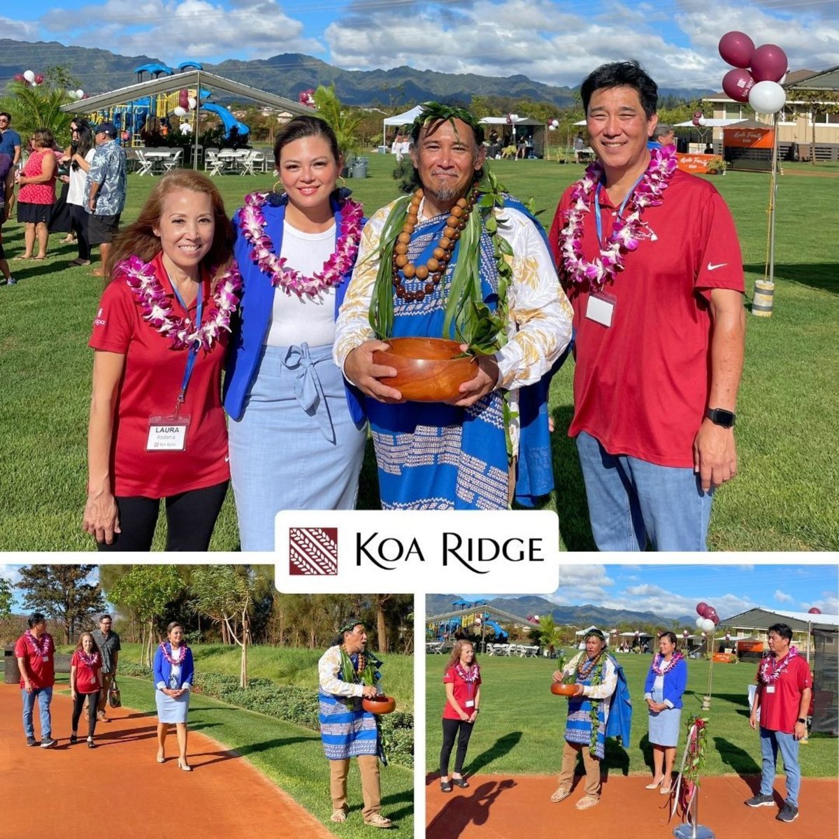 This weekend, the Koa Ridge community came together for the official opening of the new Kalāhikiola Park!

Here, Castle &amp; Cooke’s Garret Matsunami and Laura Kodama, joined Rep. Trish La Chica and Kahu Kalama, for a special Hawaiian blessing ceremony.