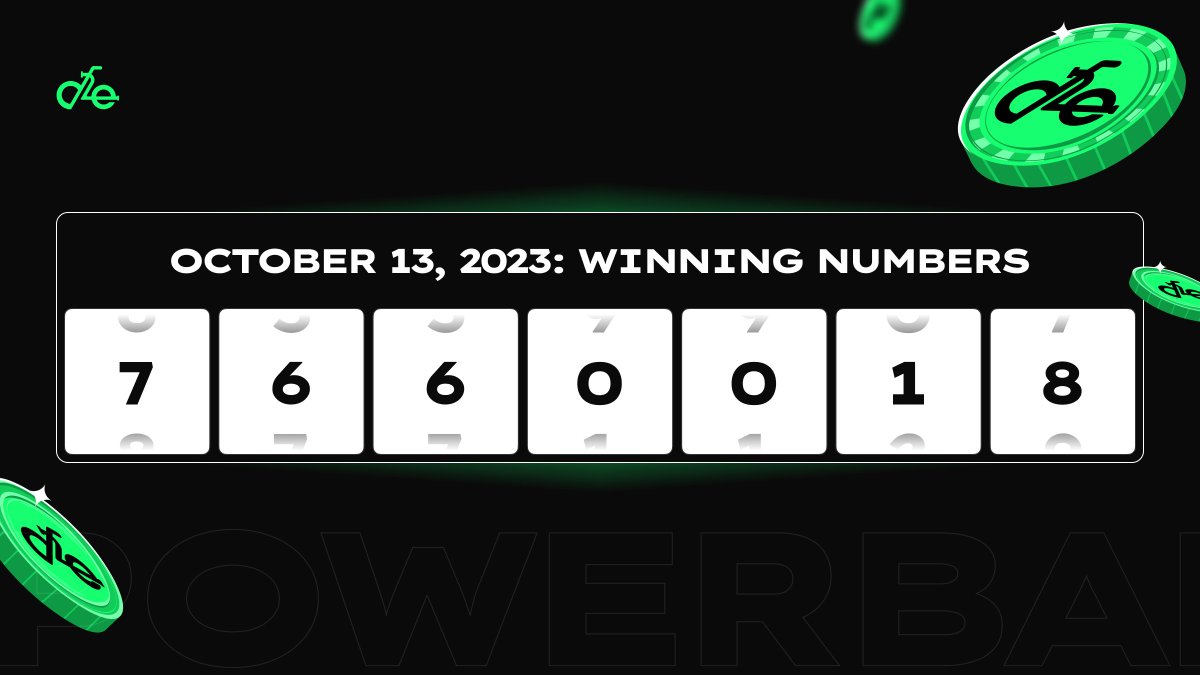 Staking_House's tweet photo. 🔮 The Winning Numbers Are In! 🔮
The winning numbers for today’s Powerball draw are 7660018!
🎉 Share your exciting results in the comments below! Let’s celebrate together!
👉 Join now: https://t.co/jKFMvP2qDd
#DriveToEarn #DTE #StakingHouse #EscapeRoom #Powerball https://t.co/A2hM2FMFhK
