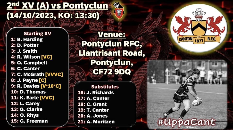 All the action is at Pontyclun RFC! Before a RWC Q/F match later on.