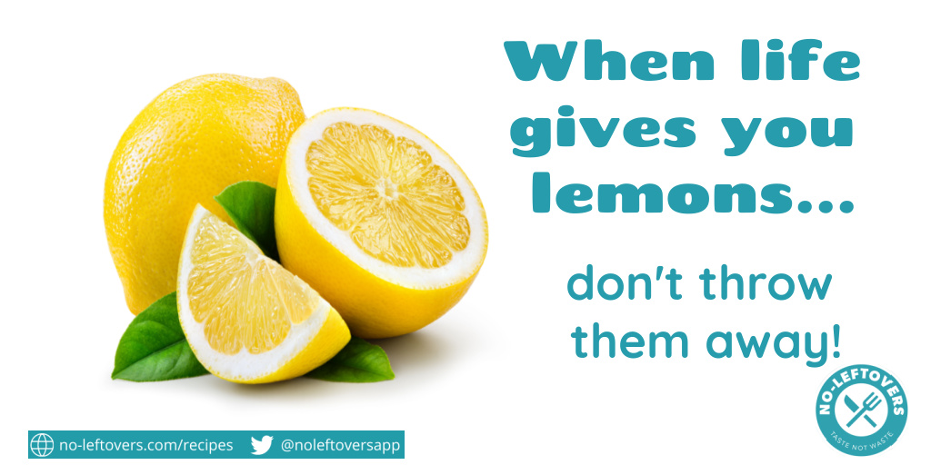 Don't throw away old lemons! Instead juice the lemons into an ice cube tray and freeze to use at a later date. You can also freeze lemon zest too! #lemons  #footwastehack #recipes #noleftovers #tastenotwaste #noloftovers #noloftoversapp #reducefoodwaste
