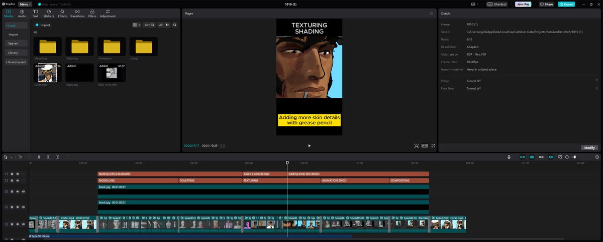 Edgyo1's tweet photo. Almost done with making of Corto

Always fun to watch a week worth of work compressed to one minute

#editing https://t.co/3VsTeBIEXA