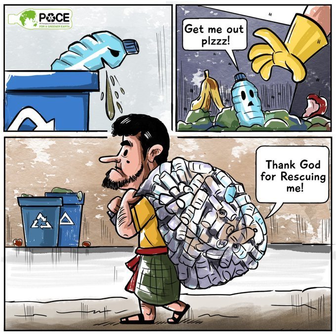 SwachhPoonch's tweet photo. Witness the tale of a plastic bottle's redemption! 

Let's celebrate these waste-warriors who ensure our plastic bottles embark on a second life, a transformation from waste to wonder! 
@aiilsgjk
 
@JammuUlb
 
@CouncilPoonch https://t.co/Ue4vPlwWt8