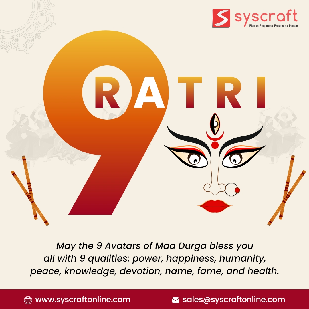 Wishing you all a blessed and vibrant Navratri! 🪔✨

#HappyNavratri #happynavratri2023 #happynavratri🙏 #navratri #navratri2023 #9ratri #9ratri2023 #maadurga #devimaa #9devi #9devi9nights #celebration #worship #itcompany #syscraft