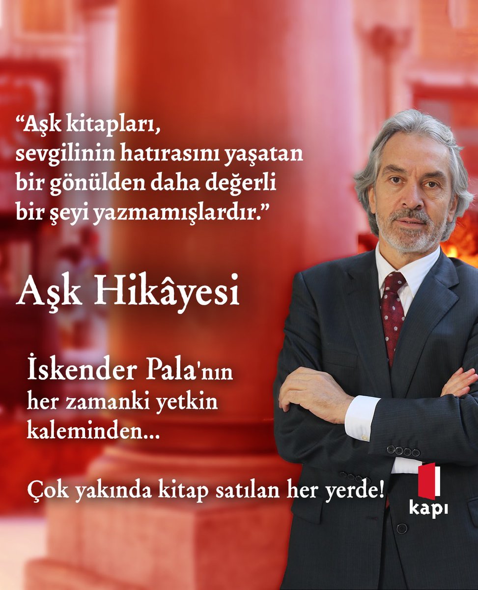kapiyayinlari's tweet photo. #ÇokYakında 📚

Değerli yazarımız İskender Pala, yeni romanı "Aşk Hikâyesi" ile çok yakında okurlarıyla buluşuyor. "Aşk Hikâyesi" çok yakında sizlerle!

#KapıYayınları #İskenderPala #AşkHikâyesi #Yeni #Roman https://t.co/C38OozsIWt