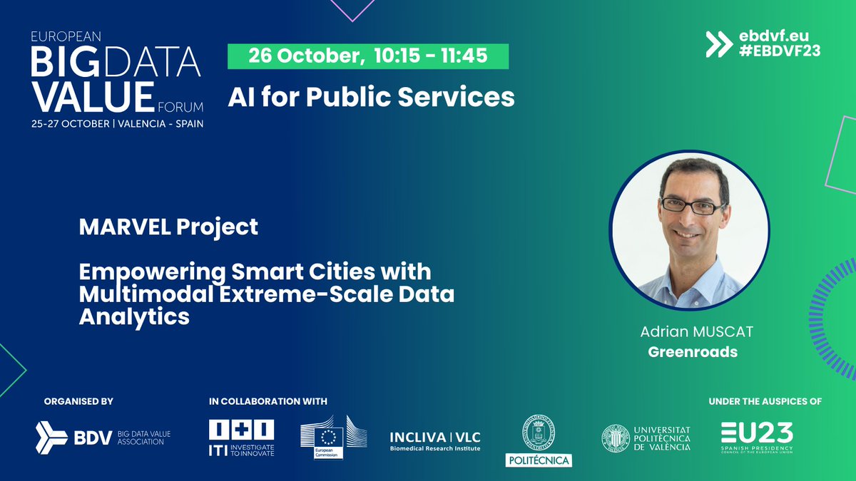Discover #SmartCity solutions developed as part of the #MARVELProject in Malta with Prof. Adrian Muscat at #EBDFV23! Gear up for insights and innovations on Oct 26. bit.ly/3RMzlII
#MARVELFinalEvent #EmpoweringSmartCities