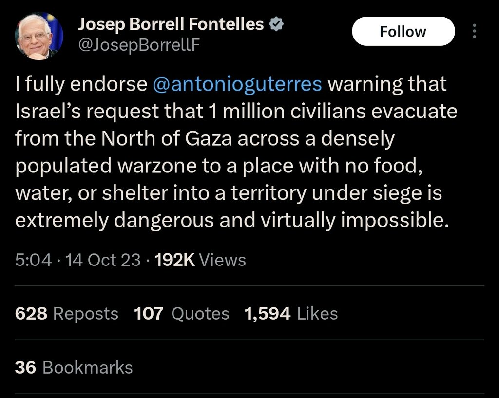 ClareDalyIRL's tweet photo. Too little too late from @JosepBorrellF, but correct & necessary. When EU should be going all out to stop Israel atrocities, it's firefighting @vonderleyen's extremism instead. Photo-opping her way through a genocide. She does not speak for us. Blood on her hands. She has to go. https://t.co/39s2X2AtOM