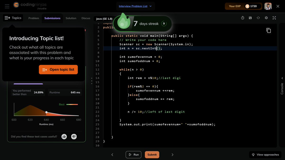Sahilsher2710's tweet image. Day 72 of #75dayscodechallenge
OK guys be honest
Today, I studied DSA for 1 & ยฝ hour
> Solved (while loop )7rd problem on #StriversA2ZDSA
-practice on #codingNinja
> Learn about DDL In #DDL
-practice some #SQL queries
#100DaysOfCode #DSA #java
#buildinpublic #CodeNewbie