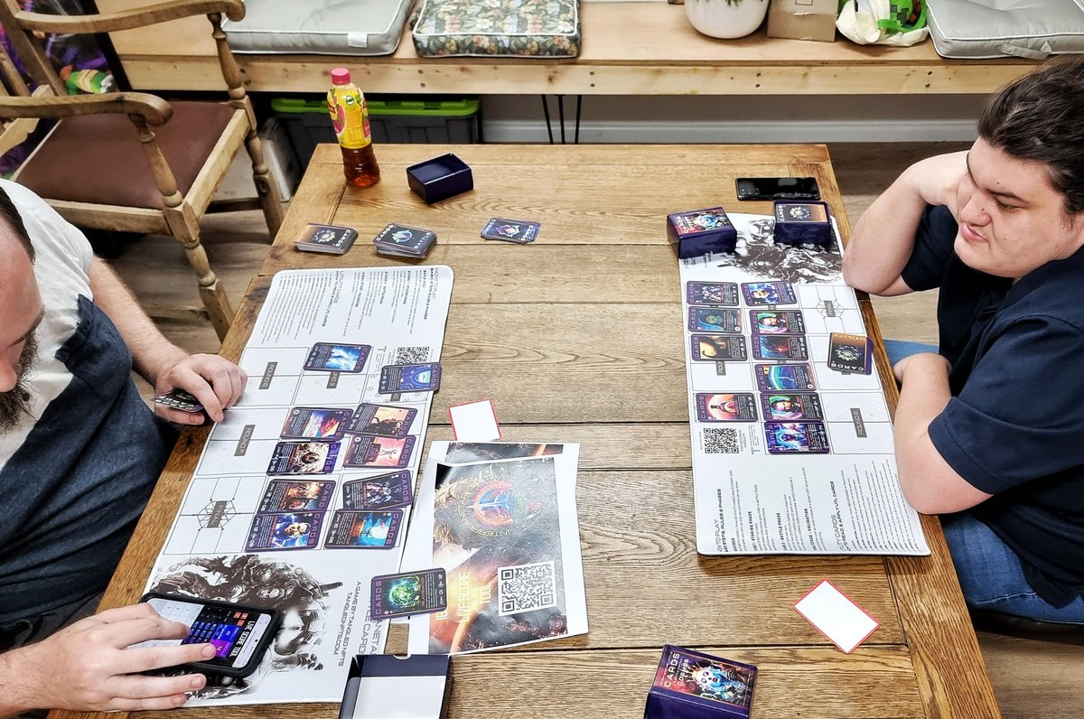 TangledVentures's tweet photo. INTERPLANETARY BATTLE CARDS 🪐 🛡 ⚔️ 
Multiplayer MODE @ Mad Snake 🐍 
Supported by #GGSocial 🫡

More #IBCGame testing, this time with an emphasis on #multiplayermode. The unique all vs all format brings a new dynamic... out-collab 🤝 or backstab 🗡? 

#IBCG 🚀 18 NOV 23 in 🇦🇺 https://t.co/BqPc0sSCUX