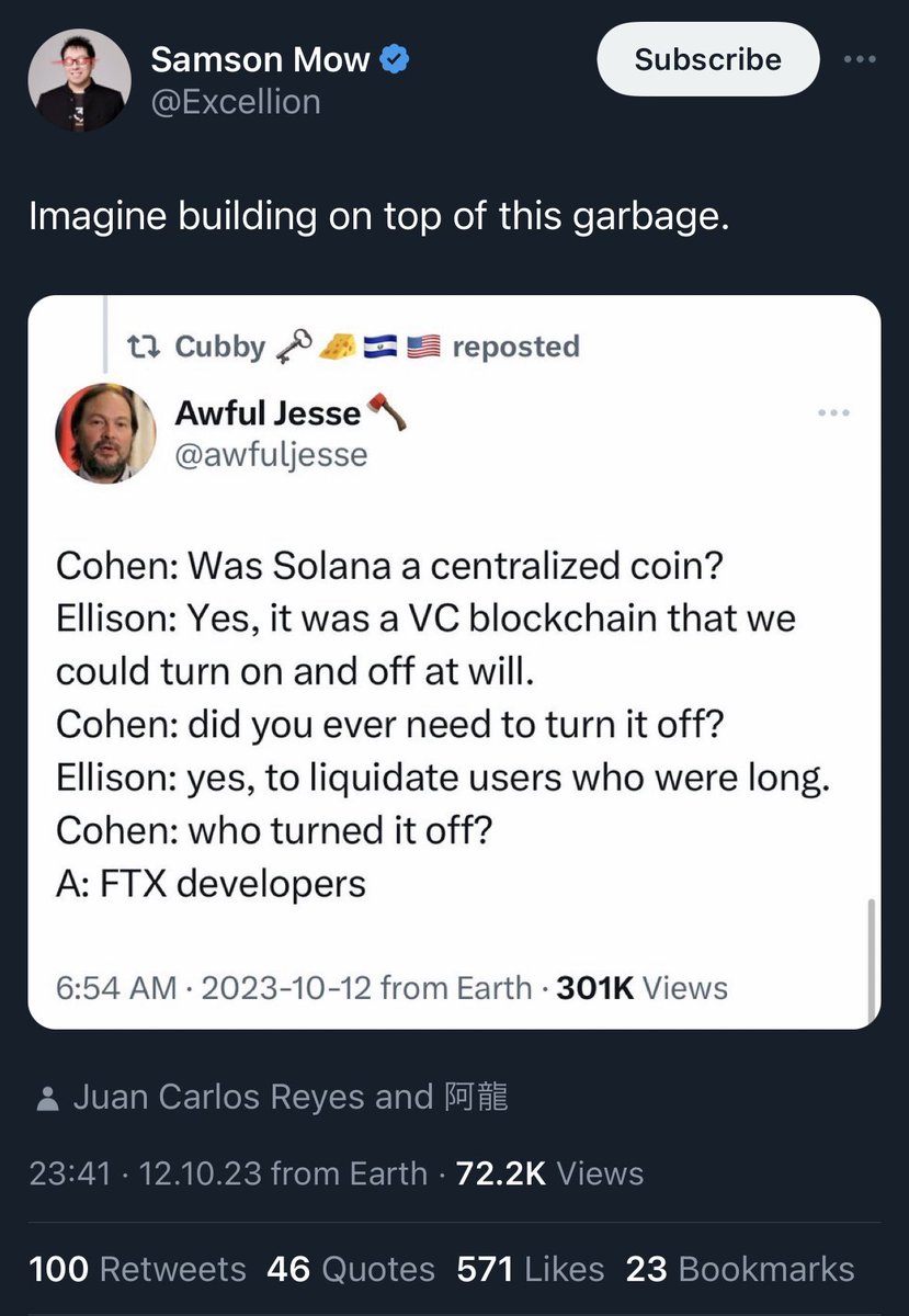 Hey Team

Don't be fooled by Solana FUD
1) Solana is most decentralized chain just behind Bitcoin (Nakamoto coefficient)!
2) At least 10! validators have to meet on Discord to reboot the chain!
3) You can't turn off Solana - it is UNSTOPPABLE!
4) Most honest backers in the space!