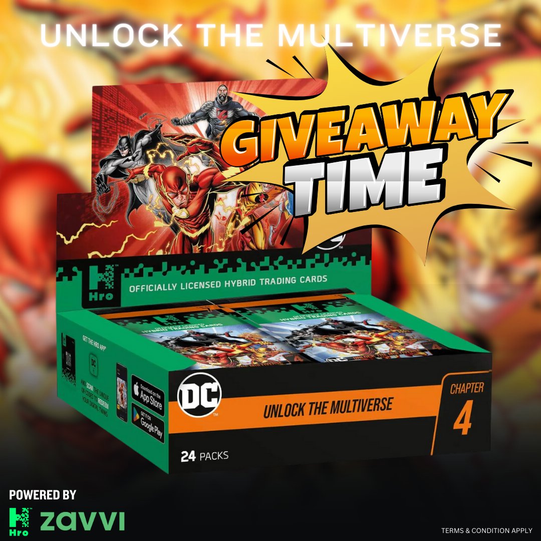 DCFanverse's tweet photo. Giveaway Alert.
We have partnered with @zavvi to give you a chance to win a @hro  Chapter 4 Booster box.
To Enter
✅ Follow
✅ Like
✅ Retweet
✅ Comment In This Post
✅ Tag A Friend
✅ Use Hashtag #DCFHRO4

T&amp;C Apply UK only.
Ends 21 Oct 9PM GMT
Giveaway running Cross-platform https://t.co/njbLSSMa0S