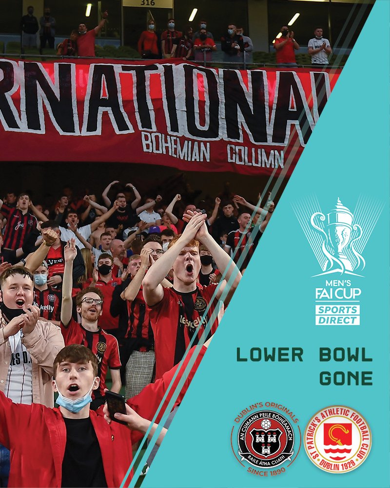The full lower bowl of the Aviva Stadium is now totally sold out for this year's Sports Direct Men's FAI Cup Final between <a href="/bfcdublin/">Bohemian Football Club</a> and <a href="/stpatsfc/">St Patrick's Athletic FC</a> 👏

Grab your ticket now to secure your seat with only the upper tiers remaining. 

fai.ie/domestic/news/…

#FAICup | #BOHPAT