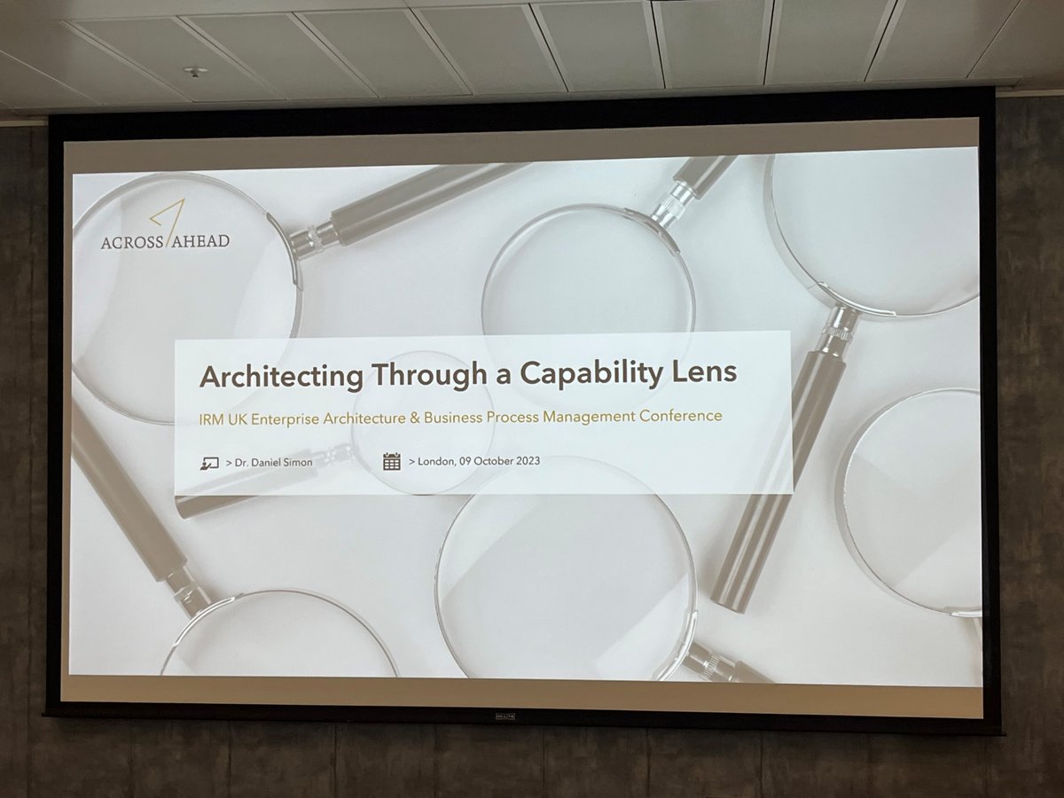 It was a pleasure to run a workshop at the @IRMUK #EABPM Conference in London last week on architecting through a capability lens and give a presentation on how to make architecture stick. Thanks to all attendees for lots of interesting #entarch and #bizarch conversations.
