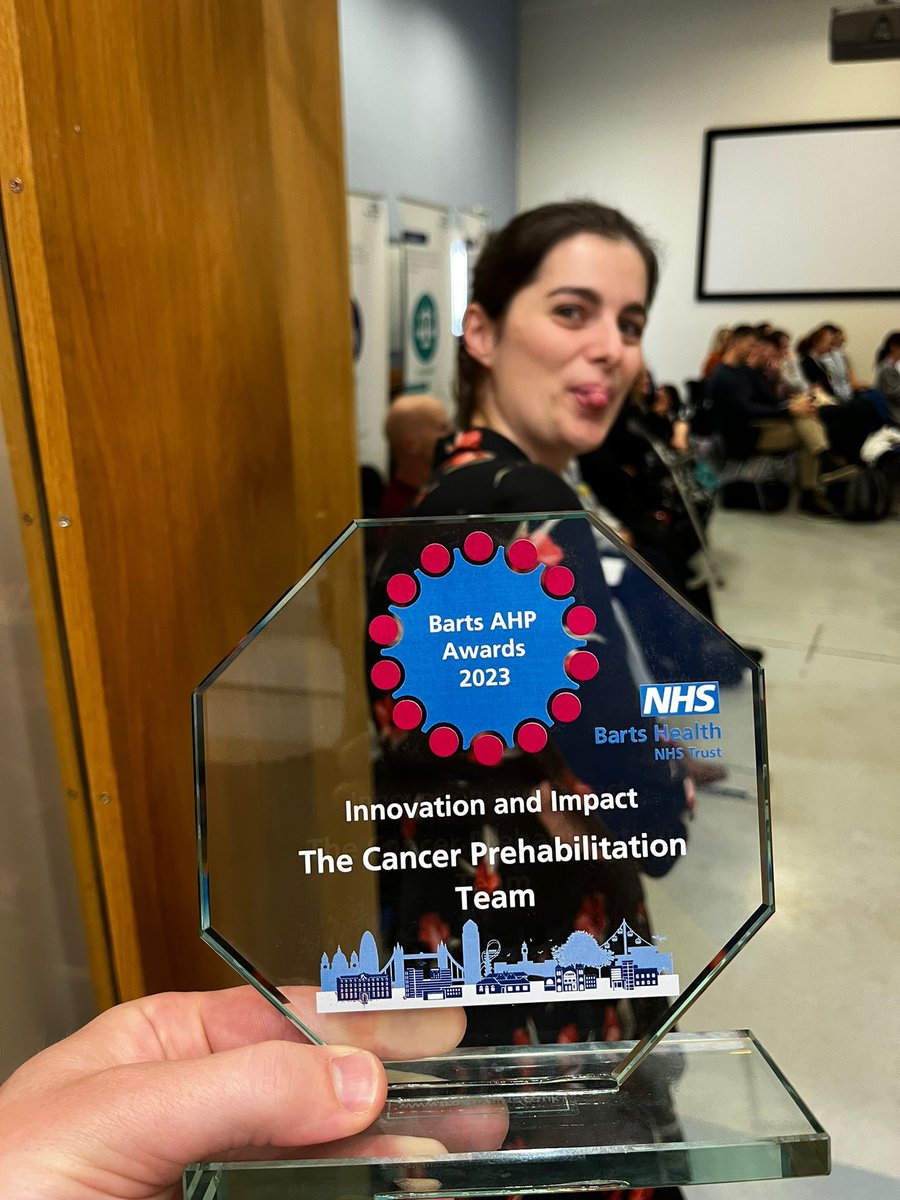 Alice (@alicept3) on Twitter photo Very proud to have won the Innovation and Impact award at <a href="/NHSBartsHealth/">Barts Health</a> AHP awards yesterday for our Cancer Prehabilitation service. Here’s a pic of me looking rather excited after #prehab 🏆 Lovely day celebrating all our wonderful AHP colleagues !! Very proud to have won the Innovation and Impact award at <a href="/NHSBartsHealth/">Barts Health</a> AHP awards yesterday for our Cancer Prehabilitation service. Here’s a pic of me looking rather excited after #prehab 🏆 Lovely day celebrating all our wonderful AHP colleagues !!