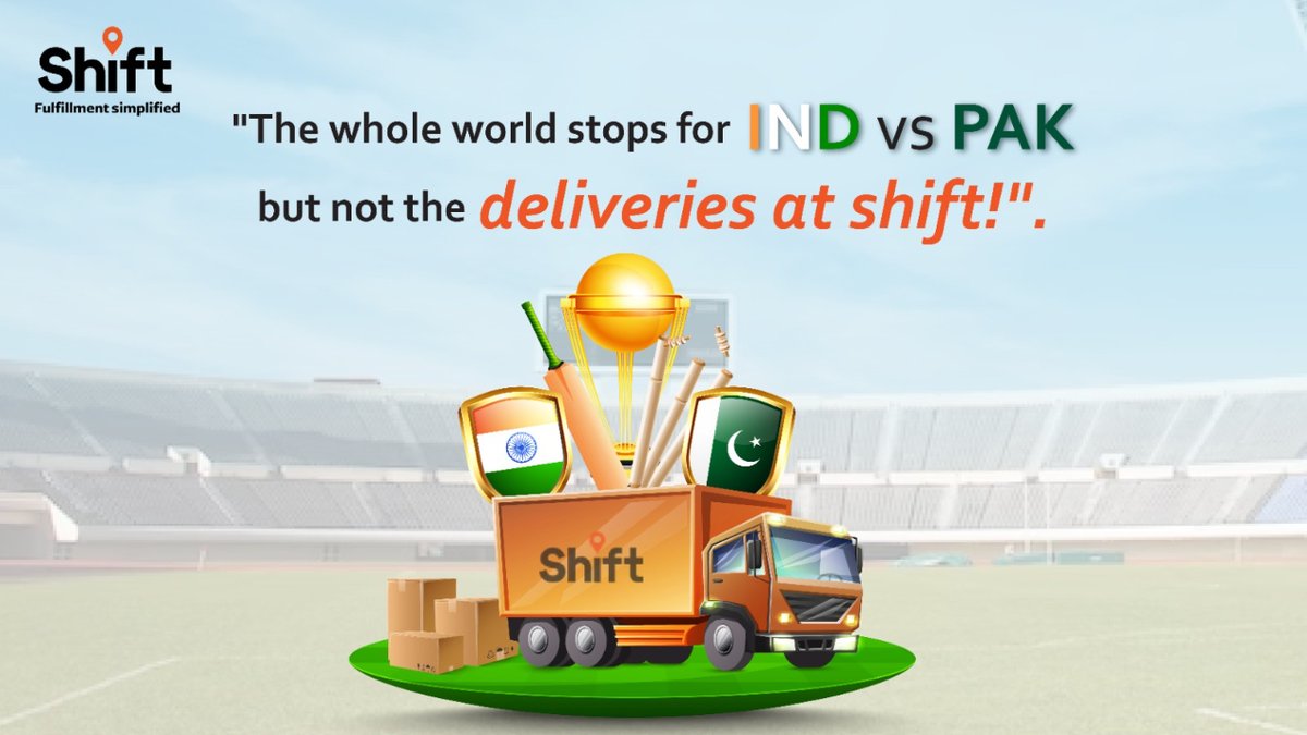 shipwithshift's tweet photo. Process all your synced orders in seconds with Shift and reserve your evening to watch the legendary clash. #iccworldcup #india #pakistan #teamindia #shiftlogistics https://t.co/L166ouB1sc
