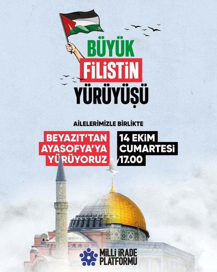 Bir karınca Nemrut’un ateşini söndürmek için ağzıyla su taşıyarak yürüyor. 

Sen de İsrail’in ateşini söndürmek için imkanlarını sarf ederek yürü. 

Karınca Nemrut’un ateşini söndürmek için tarafını belli ediyor.

Sen de İsrail’in ateşini söndürmek için tarafını belli et Büyük