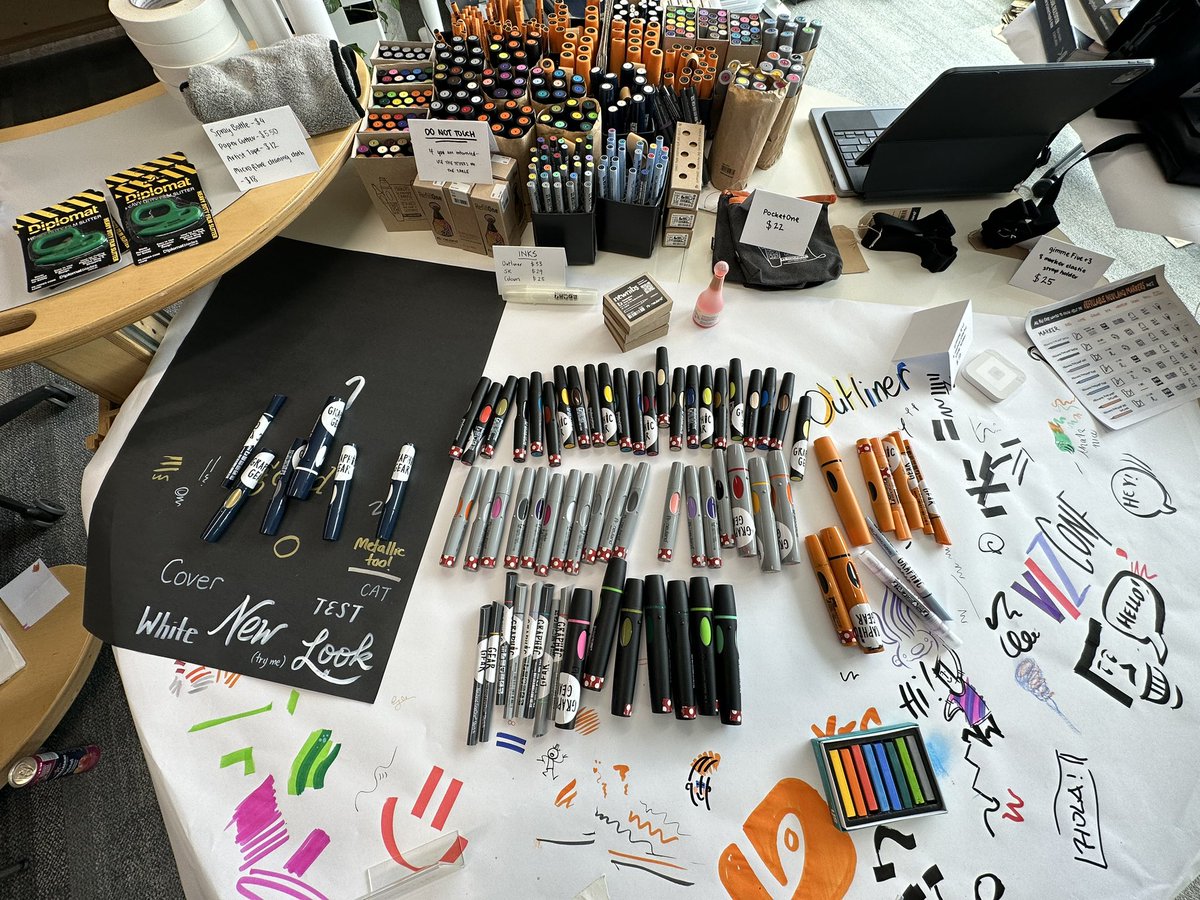 What a great sense of community we have here at <a href="/VizConfAU/">VizConf</a> where we have our pop-up shop at up as well as THE INK DOCTOR mixing and matching Neuland inks to create your own custom colour! #vizconf23