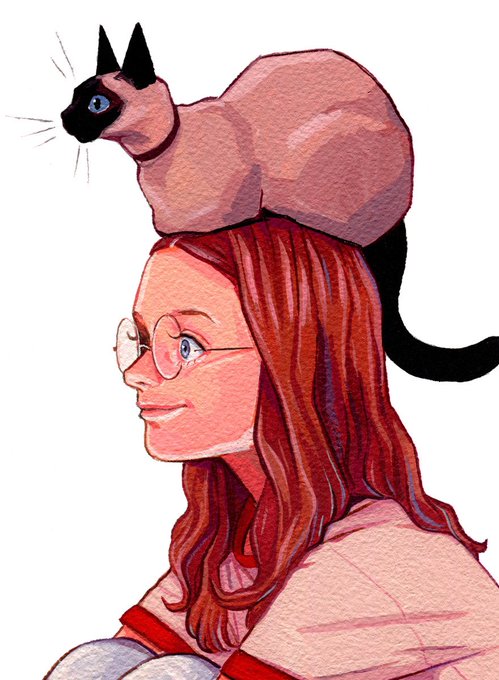 「cat on head 白背景」のTwitter画像/イラスト(新着)