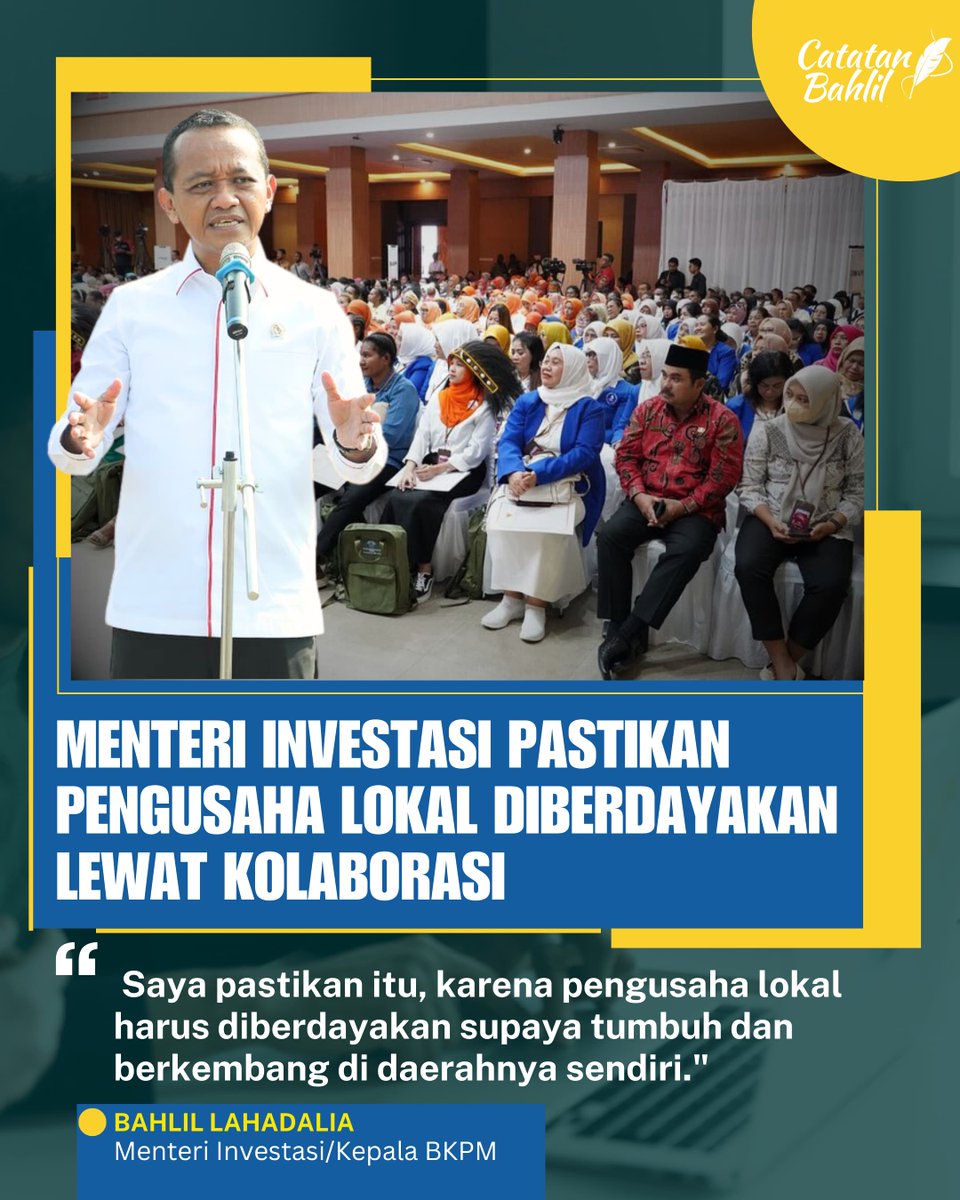 amiaptr32's tweet photo. Keren keyakinan pak menteri Bahlil Lahadalia akan memastikan pengusaha lokal diberdayakan lewat kolaborasi.
@aniesbaswedan @MataNajwa  @radityadika @PDemokrat 
Peduli Pengusaha Kecil
#BahlilUMK https://t.co/uC0WOFrkan