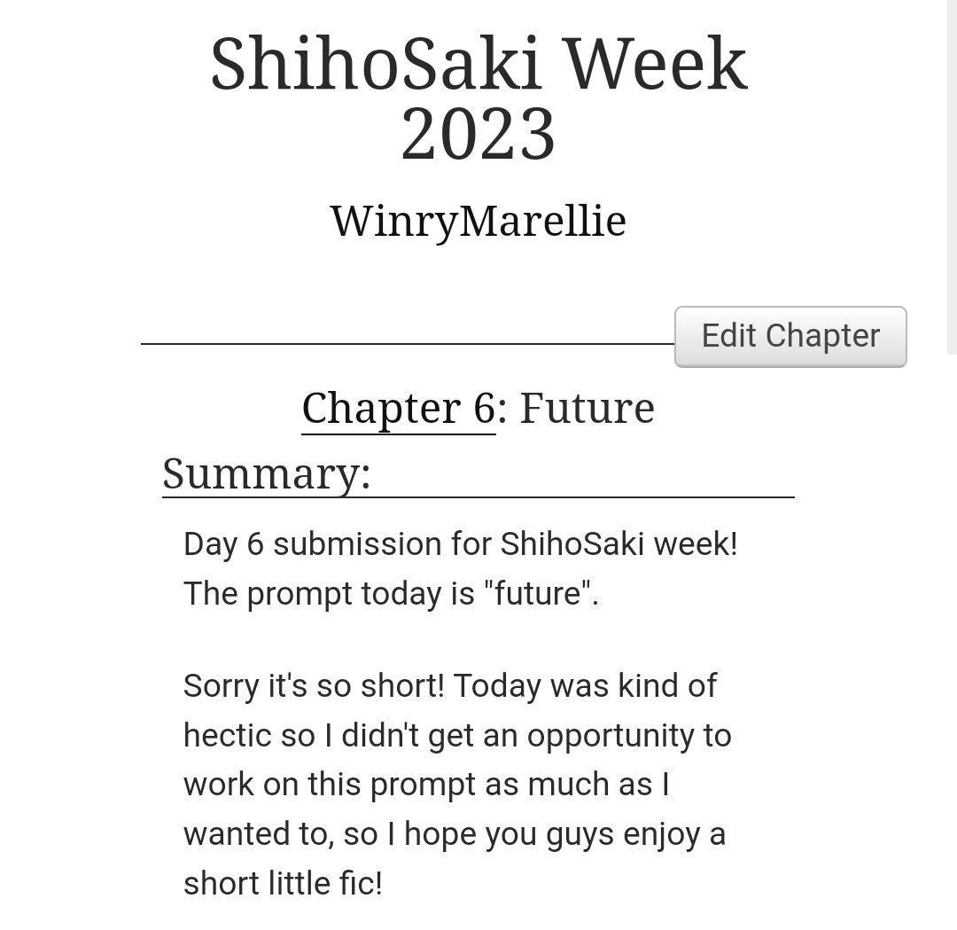 REN__PARADiSE's tweet photo. My day six submission for #shihosakiweek2023 !! Sorry this one is pretty short but I hope you guys still enjoy it! 

https://t.co/tKdhJeTM6j https://t.co/tfouvphsmZ