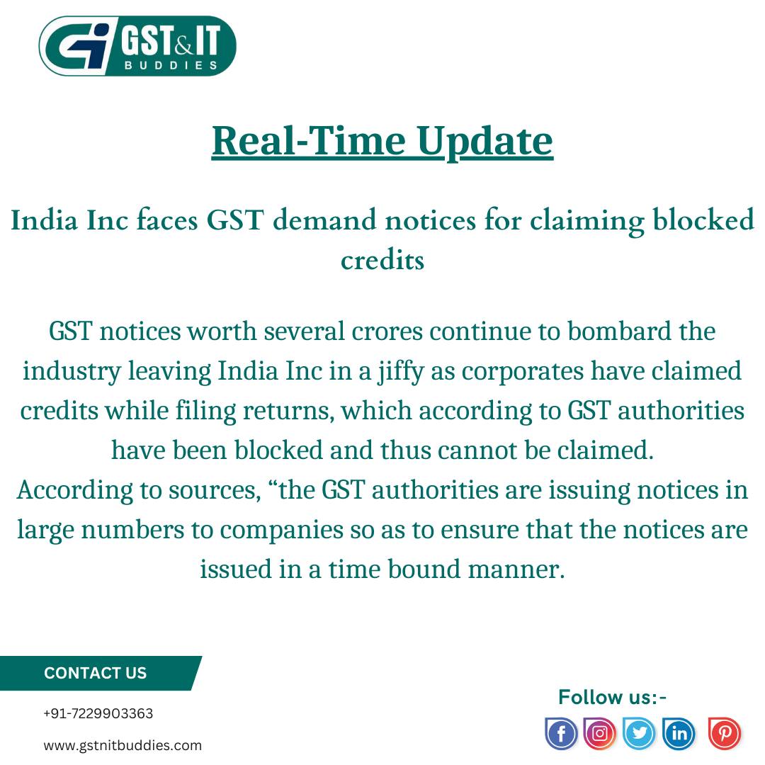 Real-Time Update
Connect with us: - +91-7229903363
Mail us: - sales@gstnitbuddies.com
Website: - gstnitbuddies.com
#gst #incometax #tax #business #accounting #gstupdates #gstindia #ca #gstr #india #icai #charteredaccountant #finance #accountant #taxes #gstregistration